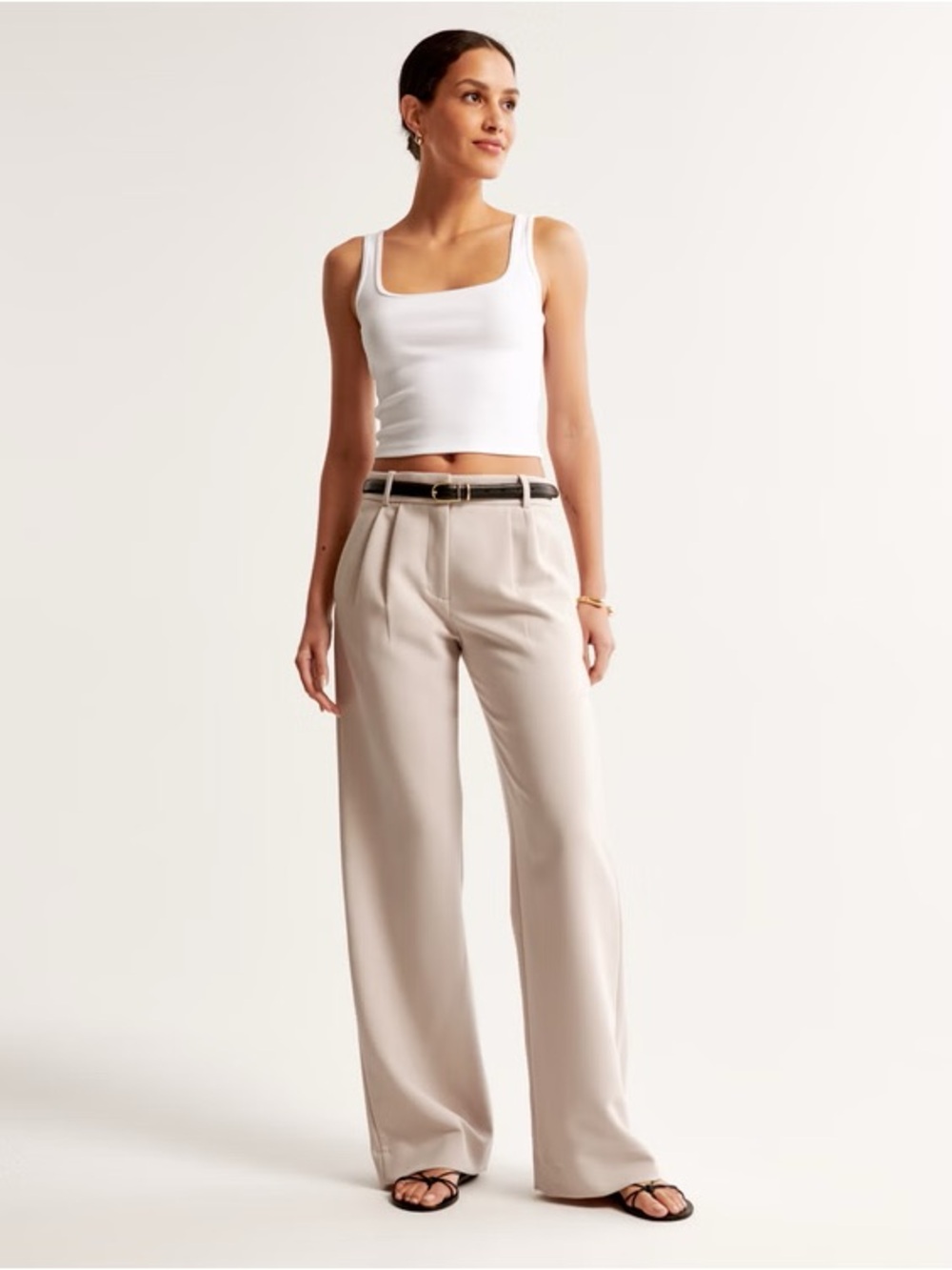 ABERCROMBIE & FITCH • Sloan trousers Wide-Leg - light taupe - NWT 4 short